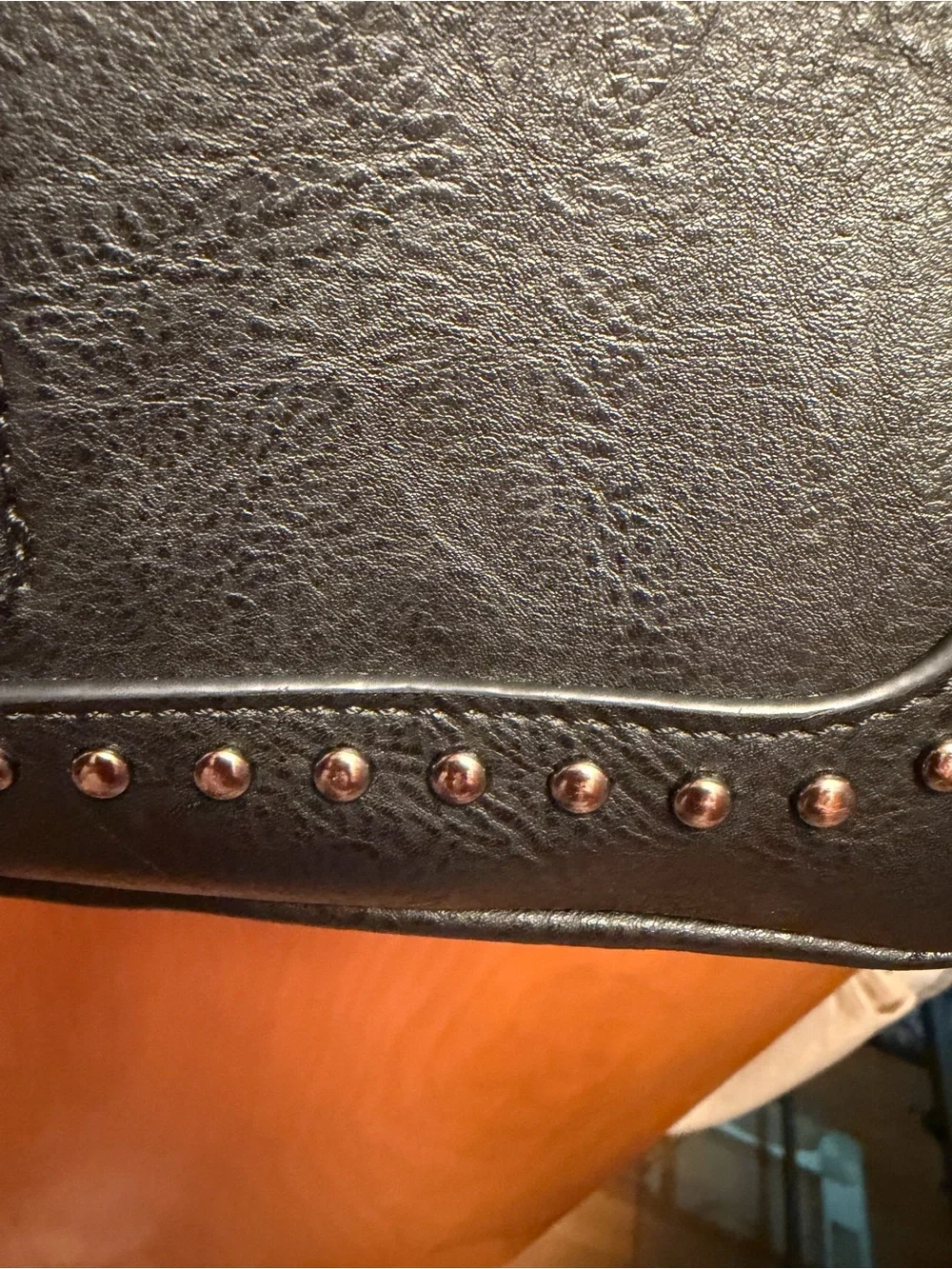Black Studded Crossbody Sling Bag - Compact Everyday Carry